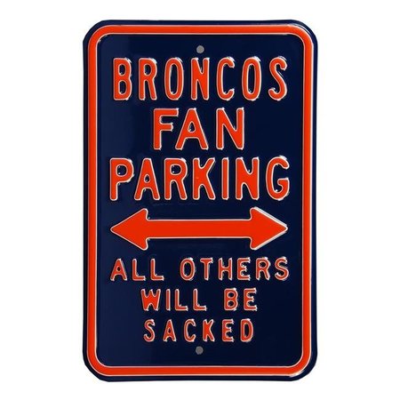AUTHENTIC STREET SIGNS Authentic Street Signs 35118 Broncos & Sacked Parking Sign 35118